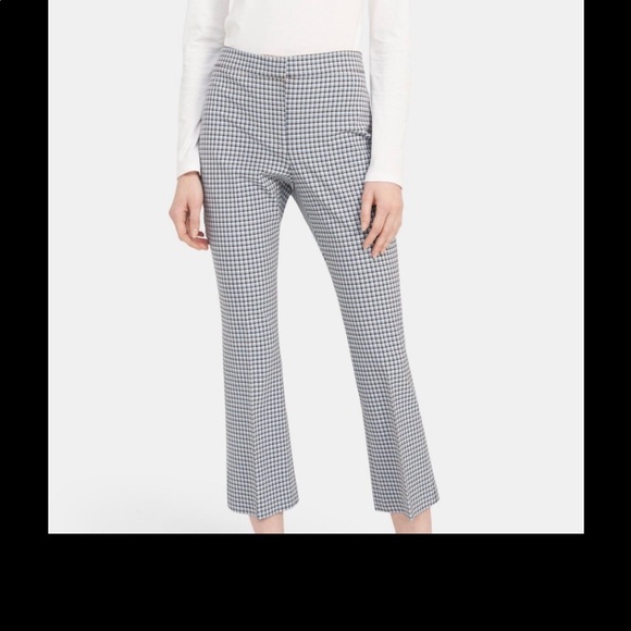 Theory Treeca Pant In Check Viscose - Picture 1 of 14